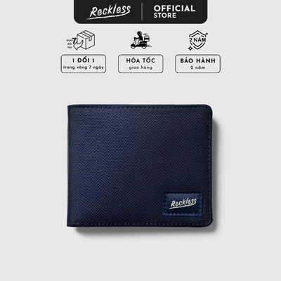 Ví Vải Gập Ngang Màu Trơn - Thương hiệu Recklesstripwear John Wallet - Vải Polyester Trượt Nước, Hạn chế phai màu