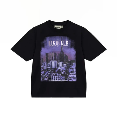 Áo Thun SAIGON Tay Lỡ Unisex Nam/Nữ ĐEN Cổ Tròn - HIGHCLUB Brand Chính Hãng