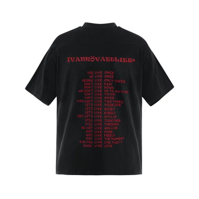 Áo thun cotton unisex - Ivankov Live Tshirt - Black