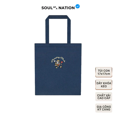 Túi Tote Vải Canvas Cao Cấp In CAMPING COFFEE - Có khóa kéo, Ngăn phụ bên trong Soul of a Nation