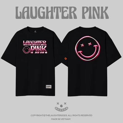 Local brand LAUGHTER PINK T-SHIRT - Áo phông Oversize Streetwear