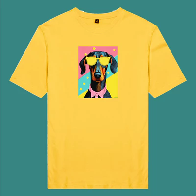 Áo thun ngắn tay unisex nam nữ vải cotton 100% in in hình Yêu thú cưng - Dobermann