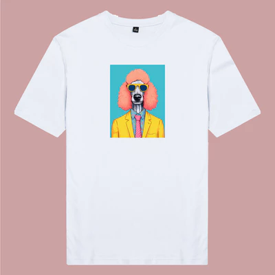 Áo thun ngắn tay unisex nam nữ vải cotton 100% in in hình Yêu thú cưng - Poodle
