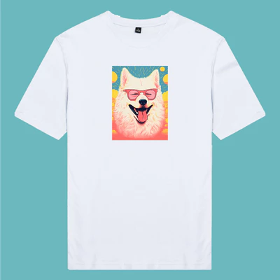 Áo thun ngắn tay unisex nam nữ vải cotton 100% in in hình Yêu thú cưng - Samoyed
