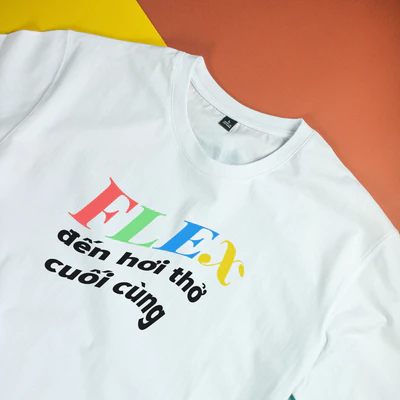 Áo thun ngắn tay unisex nam nữ vải cotton 100% in in chữ Hot Trend - Flex đến hơi thở cuối cùng