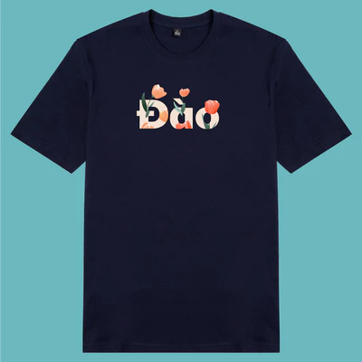 Áo thun cotton 100% unisex, phong cách thời trang hàng đầu in hình Họ người Việt - Đào