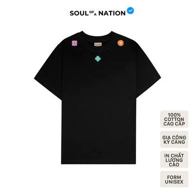 Áo thun unisex In hình cao cấp những viên GẠCH BÔNG MINI Ver 2 form basic 100% cotton SOUL OF A NATION - Trắng/Đen/Kem