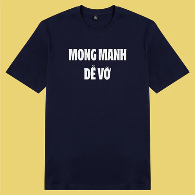Áo thun cotton 100% unisex, phong cách thời trang hàng đầu in chữ Mong manh dễ vỡ