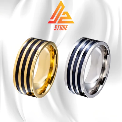 Nhẫn DZ Triband khắc tên theo yêu cầu - Nhẫn 3 sọc Titanium [Bảo hành 5 năm]