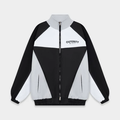 Áo khoác dù Double zip local brand nam nữ unisex Outerity Giza / Đen Trắng - ODP51001