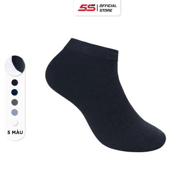 Tất Nam 5S Cổ Ngắn Kháng Khuẩn, Khử Mùi, Chống Hôi Chân, Chống Tụt Gót, Không Bai Nhão (TAT24014)