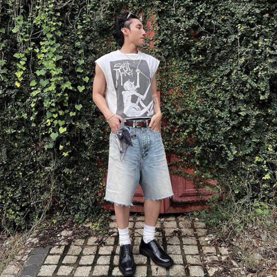 SKY BLUE BAGGY SHORT - Quần ngắn qua gối 1270