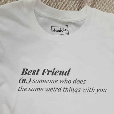 Áo thun cotton 100% unisex, phong cách thời trang hàng đầu in chữ Best Friend