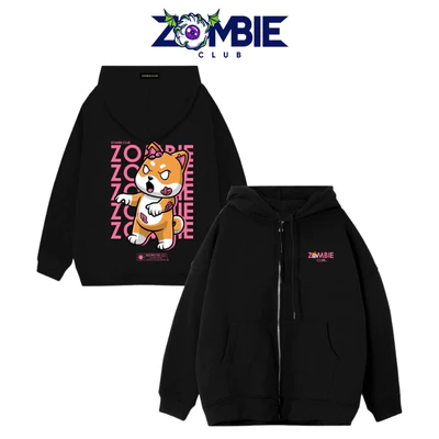 Áo Hoddie Zip Zombie Club, SHIBA DOG Tybo Unisex Chính Hãng