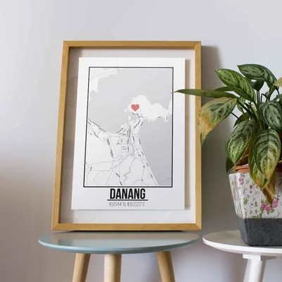 Tranh poster khổ A3 giấy mỹ thuật in hình Love City các thành phố Vietnam (không bao gồm khung tranh)