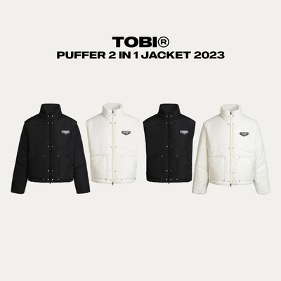 Áo khoác phao 2 cách mặc chần bông TOBI