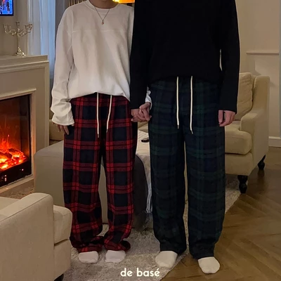 Quần Dạ Kẻ Ống Rộng - Plaid Pants Ver 1 - De Basé