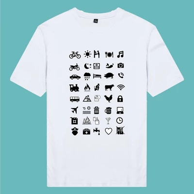 Áo thun cotton 100% unisex, phong cách tối giản in hình Travel Icon Du lịch cho các phượt thủ.