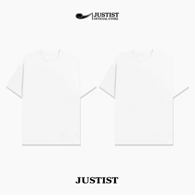 Áo thun Justist Localbrand Unisex COMBO 2 áo thun TRẮNG trơn chất cotton Tay Ngắn TSJT000