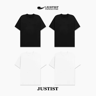 Áo thun Justist Localbrand Unisex COMBO áo thun TRẮNG Đen trơn chất cotton Tay Ngắn TSJT000