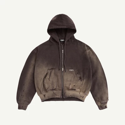 TRASH FULLZIP HOODIE BROWN / HOODIE ZIP DENIM / GAMBLE WORLDWIDE