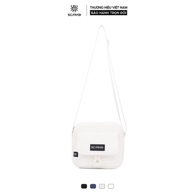 Túi Đeo Chéo Da PU White Urban Leather Shoulder Bag Nam Nữ Nhỏ Gọn Đựng Đồ Dùng Hàng Ngày_Bảo Hành Trọn Đời Scarab