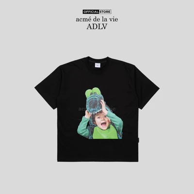 Áo thun ADLV Baby Face CROCODILE DOLL dáng oversized màu đen - Hàng chính hãng