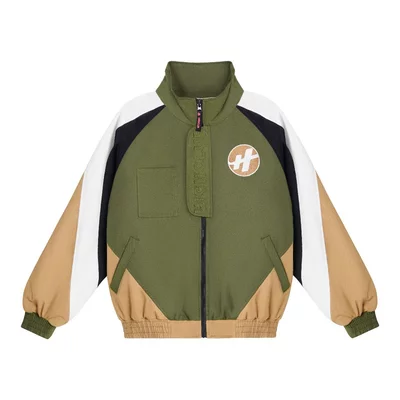 Áo khoác WINDBREAKER VINTAGE KAKI phối màu thêu logo High Club