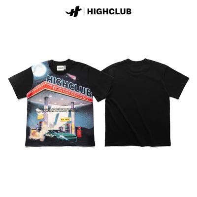 Áo Thun GAS STATION Tay Lỡ Unisex Nam/Nữ Cổ Tròn - HIGHCLUB Brand Chính Hãng