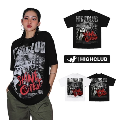 Áo Thun SHINE TO DEATH Tay Lỡ Unisex Nam/Nữ Đen/Trắng Cổ Tròn - HIGHCLUB Brand Chính Hãng
