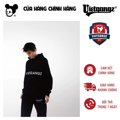 ÁO NỈ HOODIE VIETGANGZ BLACK
