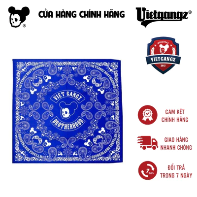 Khăn Bandanas màu xanh dương chính hãng VIETGANGZ phối đồ streetstyle