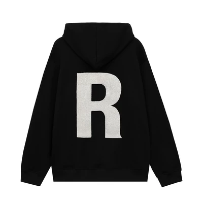 REUNION Boxy Hoodie Basic - Áo hoodie chui đầu có mũ nỉ bông thêu xù cao cấp