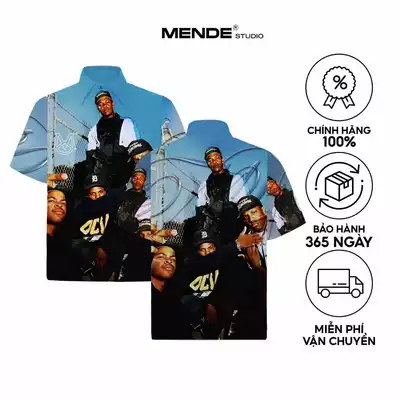 Mende - Breakdancing Shirt - Áo sơ mi nam tay ngắn vải lụa