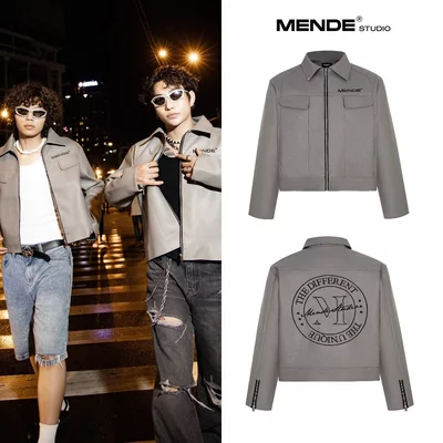 Greyzy Jacket - Áo khoác da màu xám Mende