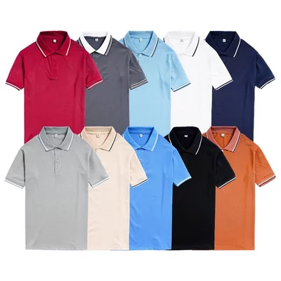 Áo thun polo nam màu phối viền cổ thời trang