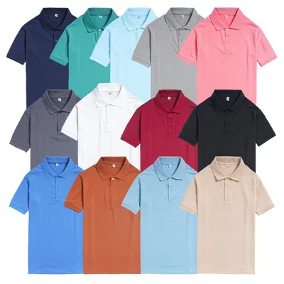 Áo thun polo nam có cổ màu trơn chất vải cá sấu co dãn thời trang