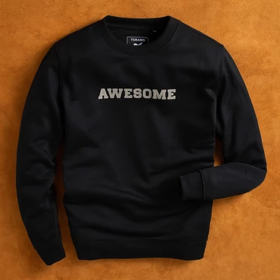 Áo nỉ nam TORANO dài tay họa tiết c Awesome  Chất Nỉ Đẹp Không Bai Xù, Giữ ấm, Bền Màu EWTW005