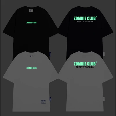 Áo Thun Zombie Club, Local Brand, LOGO Dạ Quang, Unisex Cotton 100% 230gsm Chính Hãng