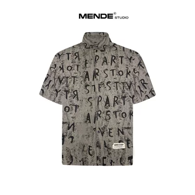 Alphabet Shirt - Áo sơ mi nam tay ngắn Mende
