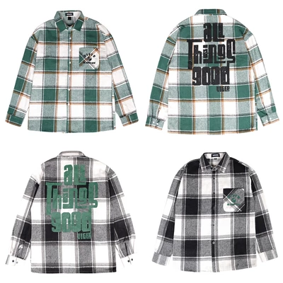 Áo Sơ Mi Tay Dài Herringbone Check Flannel ALL THINGS GOOD VIGER Form Oversize