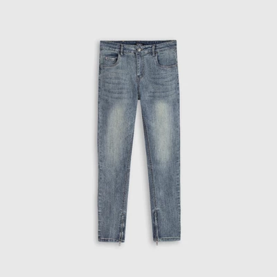 Quần jean nam ROWAY, vải denim co giãn nhẹ, form slim | Jean xanh khóa
