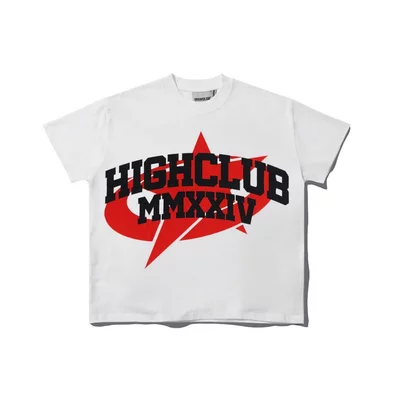 Áo thun 2024 STAR TEE tay lỡ cổ tròn HIGHCLUB unisex - TRẮNG/ ĐEN/ ĐỎ