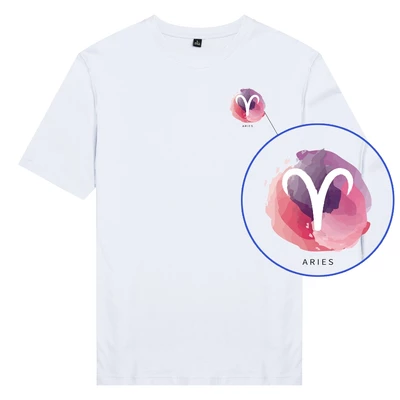 Áo thun tay ngắn unisex Chodole cotton 100% in hình Aries Bạch Dương cung hoàng đạo