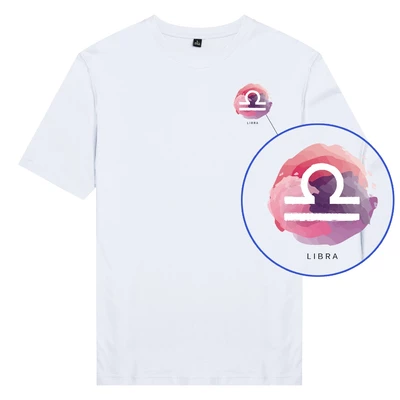 Áo thun tay ngắn unisex Chodole cotton 100% in hình Libra Thiên Bình cung hoàng đạo