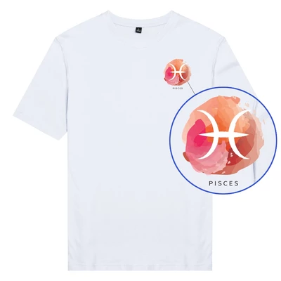 Áo thun tay ngắn unisex Chodole cotton 100% in hình Pisces Song Ngư cung hoàng đạo