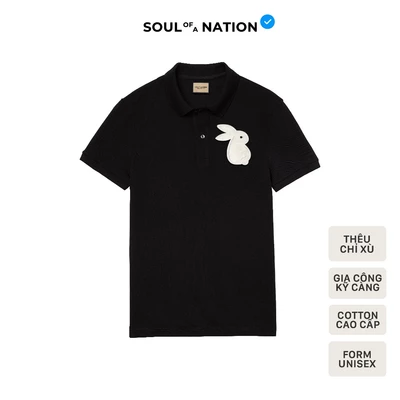 Áo Polo PATCH THỎ được làm thủ công bằng vải lông, có cổ Basic vải cá sấu Pique Cotton, chỉn chu - SOUL OF A NATION