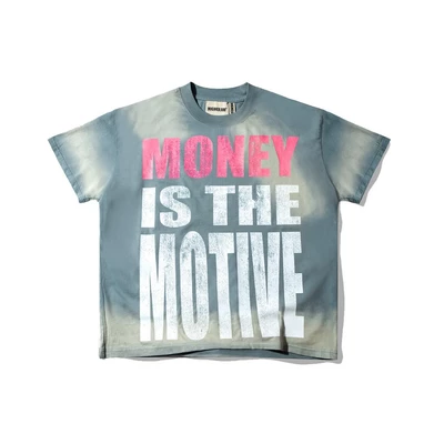 Áo thun BIG MOTIVE WASH TEE - HIGHCLUB tay lỡ, cổ tròn màu BLUE WASH - UNISEX