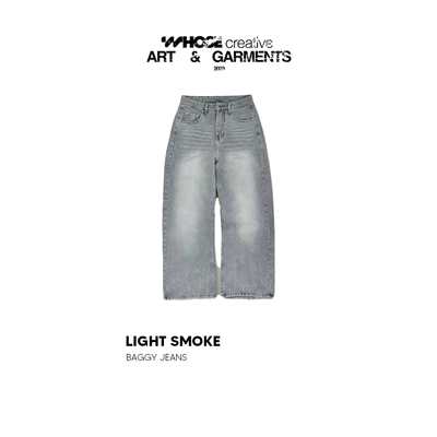 LIGHT SMOKE V2 - Quần jeans wash khói xám 1076