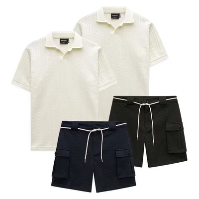 Set Áo Polo Nam Cargo Short Options, Chất Vải Len Dệt Kim Thoải Mái, SB0034, SOME HOW STORE